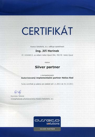 ASOL Silver Partner certifikát