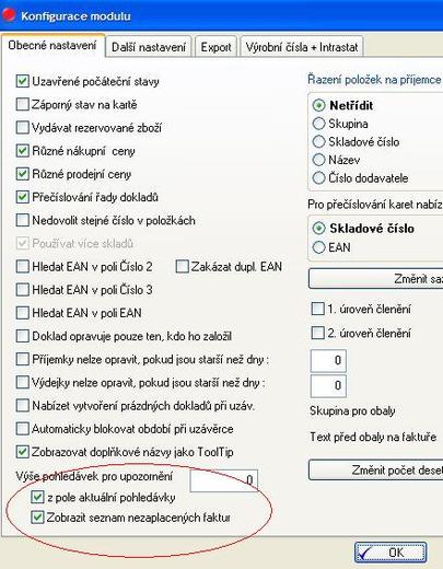 Limit pohledáve v Helios Red nastavení